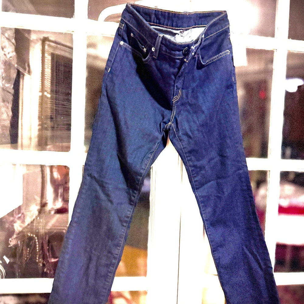 Ralph Lauren Dark Blue Denim Jeans High Waist Straight Leg Sz. 8 EUC